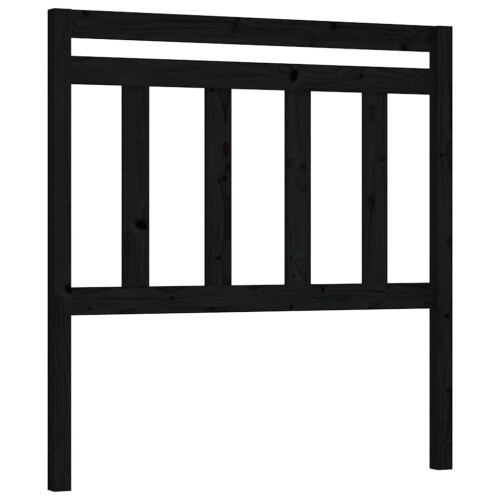 Berkfield Bed Headboard Black 96x4x100 cm Solid Wood Pine 1