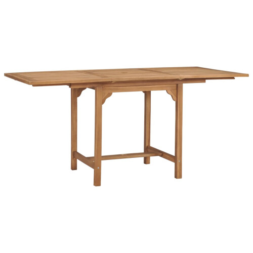 Berkfield Extending Garden Table (110-160)x80x75cm Solid Teak Wood 1