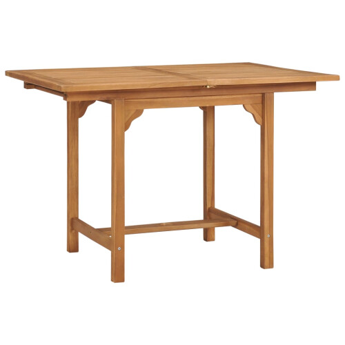 Berkfield Extending Garden Table (110-160)x80x75cm Solid Teak Wood 2