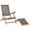 Berkfield Deck Chair with Footrest Solid Teak Wood Black 6
