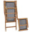 Berkfield Deck Chair with Footrest Solid Teak Wood Black 7