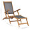 Berkfield Deck Chair with Footrest Solid Teak Wood Black 9