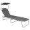 Berkfield Folding Sun Lounger with Canopy Grey Aluminium 2