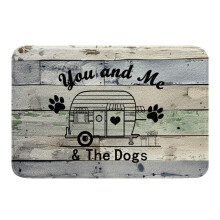 Compact SlipResistant Bath Mat 16x24 Teal Grey Small Area Rug for RV Trailer Bathroom or Entryway