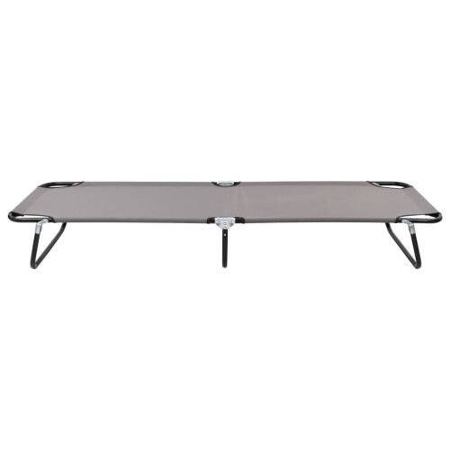 Berkfield Folding Sun Lounger Grey Steel 1