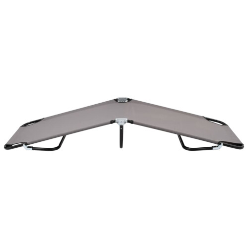 Berkfield Folding Sun Lounger Grey Steel 2