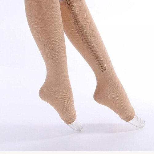 Compression Socks Short Petite 15-20mmHg Zipper Open Toe 2