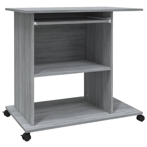 Berkfield Computer Desk Grey Sonoma 80x50x75 cm Engineered Wood 1