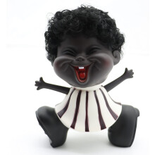 Cute Lifelike Kids Piggy Bank with Shaking Head and AntiFall Design, Fun Money Saving Gift (Happy)