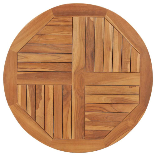 Berkfield Table Top Solid Teak Wood Round 2.5 cm 80 cm 1