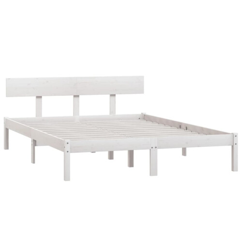 Berkfield Bed Frame without Mattress White Solid Wood Small Double 2