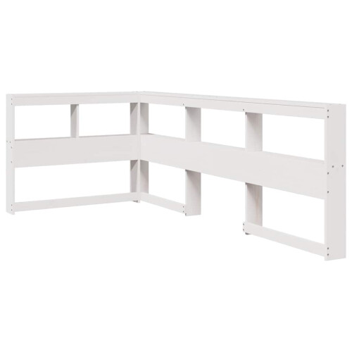 Berkfield Bookcase Headboard L-Shaped White 80 cm Solid Wood Pine 1