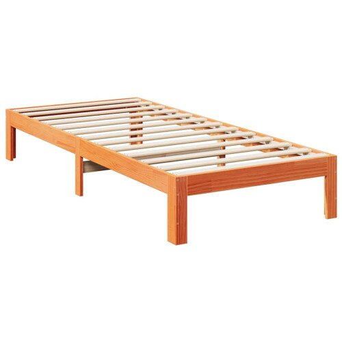 Berkfield Bed Frame without Mattress Wax Brown 90x200 cm Solid Wood Pine 2