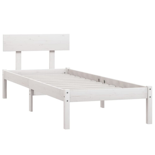 Berkfield Bed Frame without Mattress White Solid Wood Small Single 2