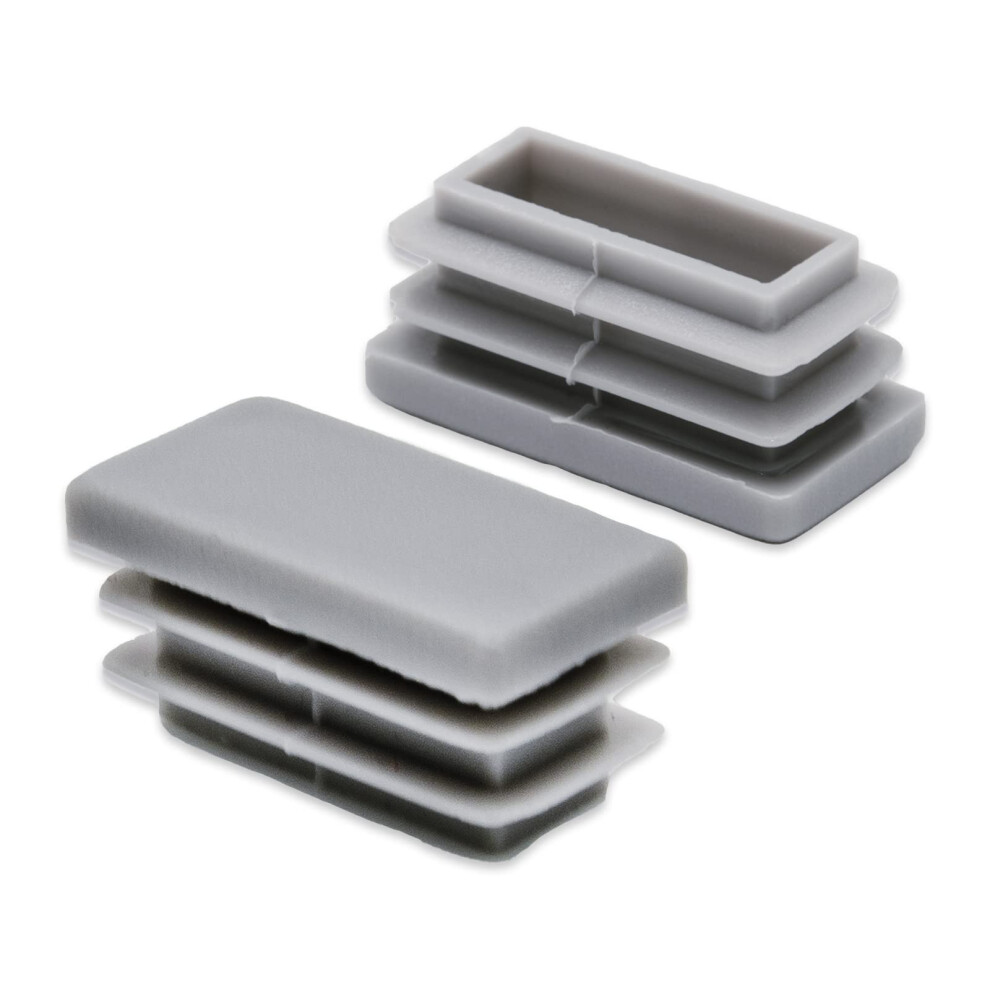 16Pcs 10X30mm Grey Rectangular Plastic Chair Leg Caps, Tube End Caps For Furniture Floor Scratch Protection And Noise Reduction 9045646603872