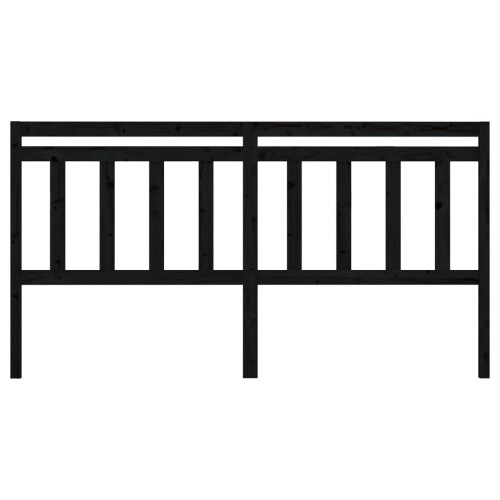Berkfield Bed Headboard Black 186x4x100 cm Solid Wood Pine 2