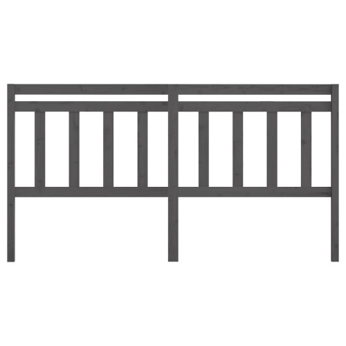 Berkfield Bed Headboard Grey 186x4x100 cm Solid Wood Pine 2