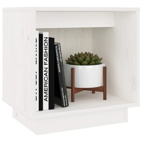 Berkfield Bedside Cabinet White 40x30x40 cm Solid Wood Pine 2