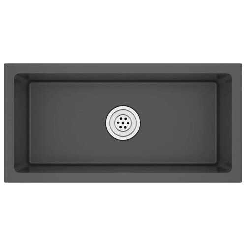 Berkfield Handmade Kitchen Sink Black Stainless Steel 1