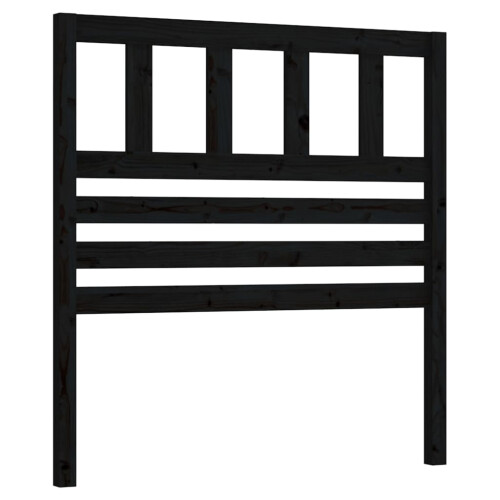 Berkfield Bed Headboard Black 81x4x100 cm Solid Wood Pine 1