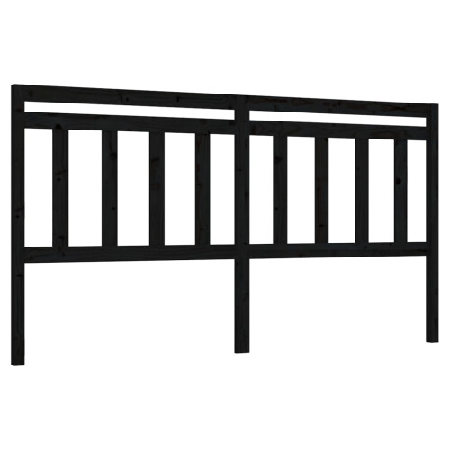 Berkfield Bed Headboard Black 206x4x100 cm Solid Wood Pine 1