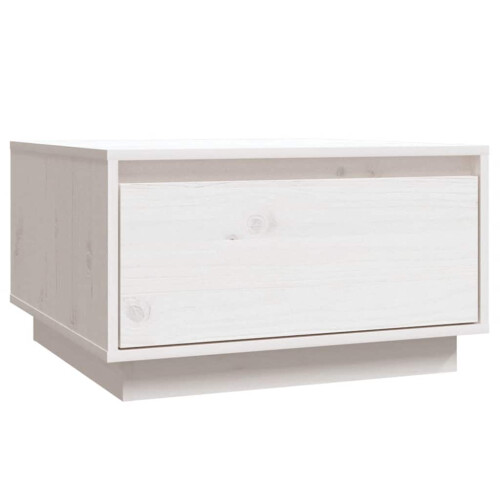 Berkfield Coffee Table White 55x56x32 cm Solid Wood Pine 1