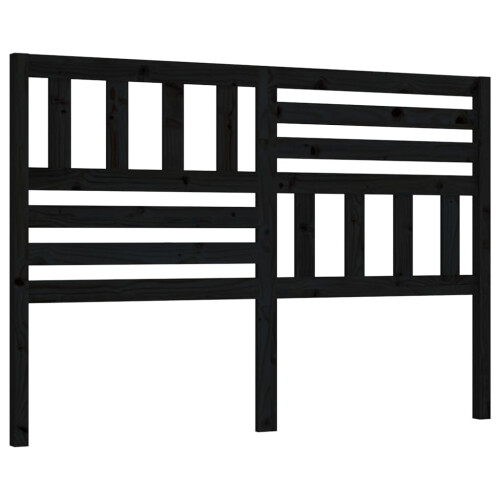 Berkfield Bed Headboard Black 126x4x100 cm Solid Wood Pine 1