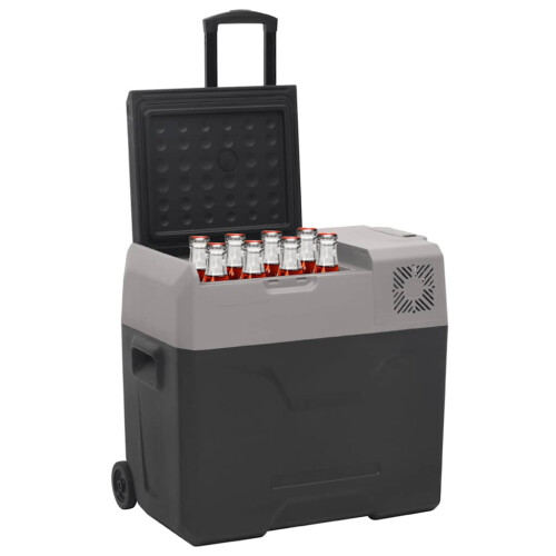 Berkfield Cool Box with Wheel and Handle Black&Grey 40 L Polypropylene 1