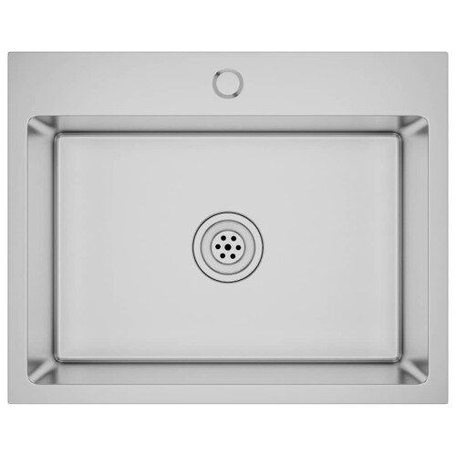 Berkfield Handmade Kitchen Sink Stainless Steel 1