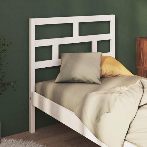 Berkfield Bed Headboard White 81x4x100 cm Solid Wood Pine 2
