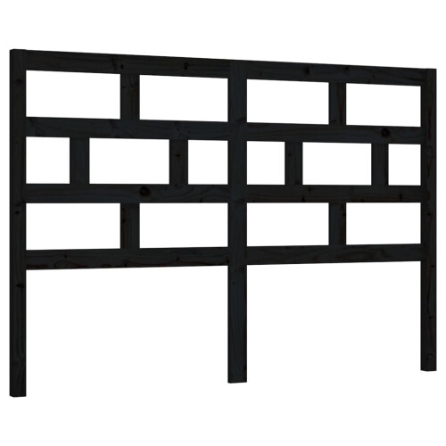 Berkfield Bed Headboard Black 126x4x100 cm Solid Wood Pine 1