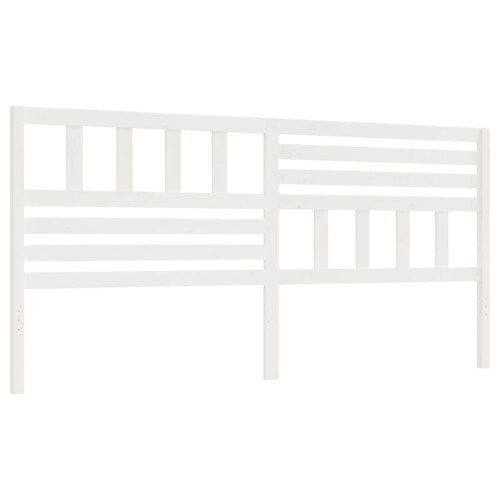 Berkfield Bed Headboard White 206x4x100 cm Solid Wood Pine 1