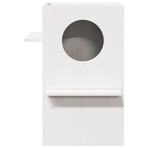 Berkfield Cat House White 43x43x60 cm Solid Wood Pine 2