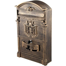 Vintage Bronze Wall Mounted Mailbox with Secure Lock Design, Durable Metal Body for Home
