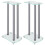 Berkfield Speaker Stands 2 pcs Silver Tempered Glass 3 Pillars Design 2