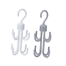 2pcs Closet Organizer Hooks 360 Degree Rotating EightClaw Hanger for Ties Scarves Belts Grey