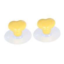 Heart Shape Ceramic Drawer Knobs Set of 2, Yellow Decorative Cabinet Pull Handles, Easy to Install