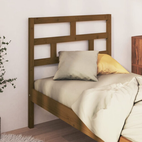 Berkfield Bed Headboard Honey Brown 106x4x100 cm Solid Wood Pine 2