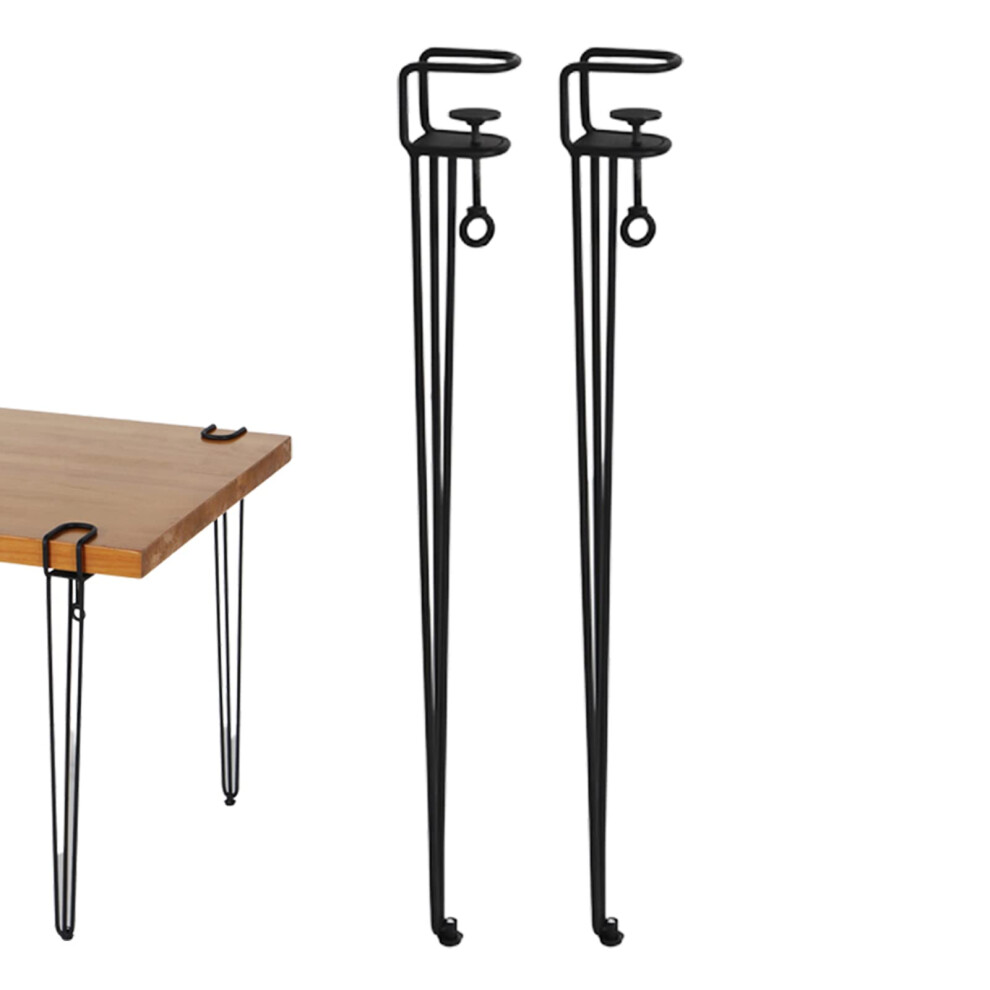 Clamp On Table Legs 4Pcs Adjustable Fshape Metal Desk Legs Nodrilling Clamp Design For Diy Furniture Black 45Cm 9045646605357