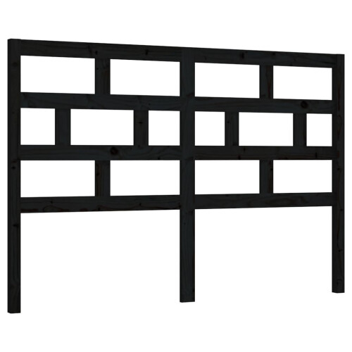 Berkfield Bed Headboard Black 146x4x100 cm Solid Wood Pine 1