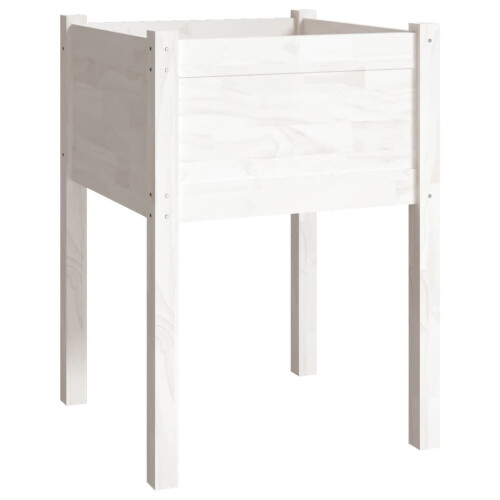 Berkfield Garden Planter White 50x50x70 cm Solid Pinewood 1