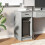 Berkfield Computer Tower Stand with Drawer Concrete Grey 35x45x77 cm 3