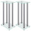 Berkfield Speaker Stands 2pcs Silver Tempered Glass 4 Pillars Design 2