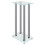 Berkfield Speaker Stands 2pcs Silver Tempered Glass 4 Pillars Design 4