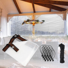 Clear Waterproof Tarp 10x24 FT Heavy Duty Transparent Poly Cover with Anti‑Tear Edges and Rust‑Resistant Grommets for Greenhouse Patio