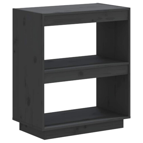 Berkfield Book Cabinet Grey 60x35x71 cm Solid Wood Pine 1
