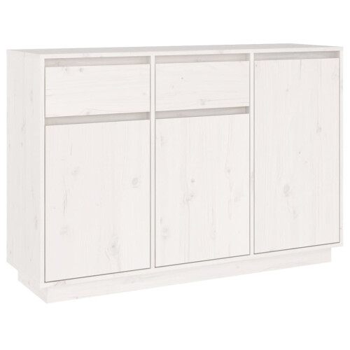 Berkfield Sideboard White 110x34x75 cm Solid Wood Pine 1