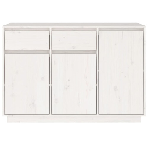 Berkfield Sideboard White 110x34x75 cm Solid Wood Pine 2