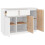 Berkfield Sideboard White 110x34x75 cm Solid Wood Pine 5