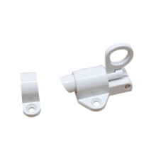 Aluminum Alloy Automatic Gate Latch Lock, Self Closing Spring Loaded Door Bolt, Corrosion Resistant White